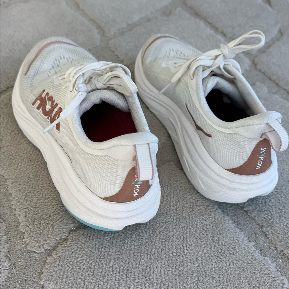 Hoka White Skyflow Athletic Running Shoes - Picture 4 of 5